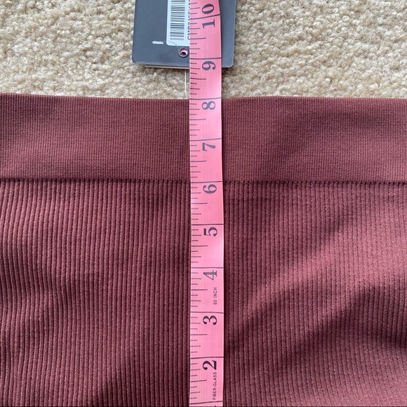 Chocolate Brown Ribbed Contour Bike Shorts - Picture 6 of 7